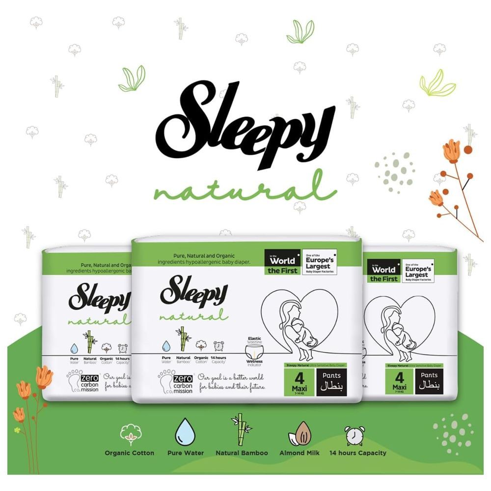 Sleepy - Natural Diaper Pants - Size 4 - 7-14 Kg - 30 Count