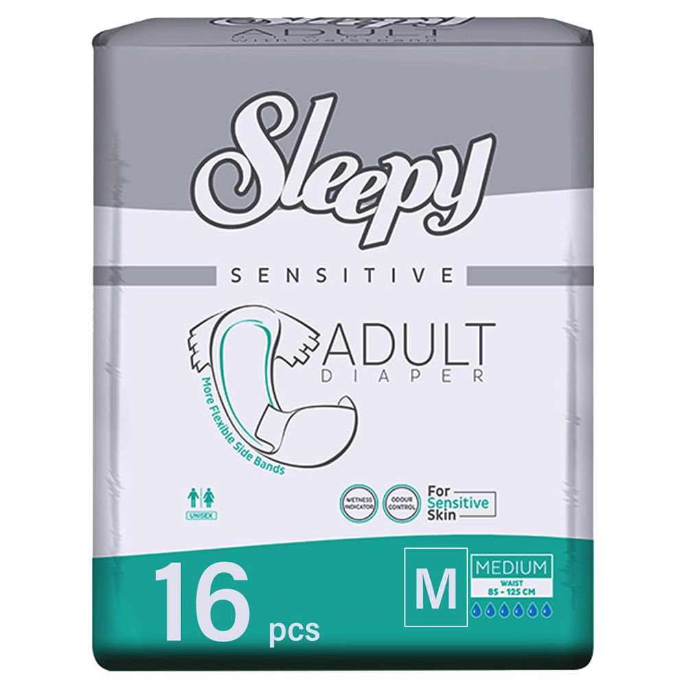 Sleepy - Hypoallergenic Adult Diapers - Medium - 85-125 cm - 16 Count