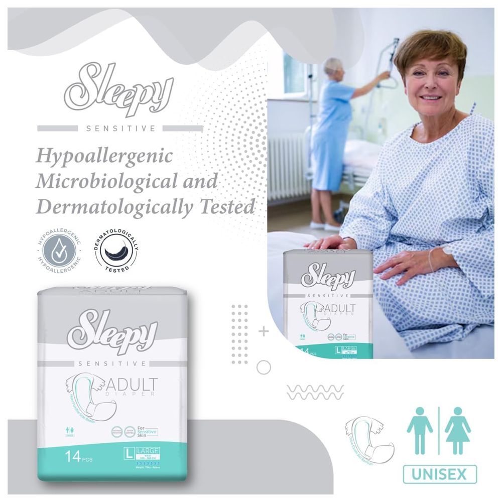 Sleepy - Hypoallergenic Adult Diapers - Large - 100-180cm - 14 Count