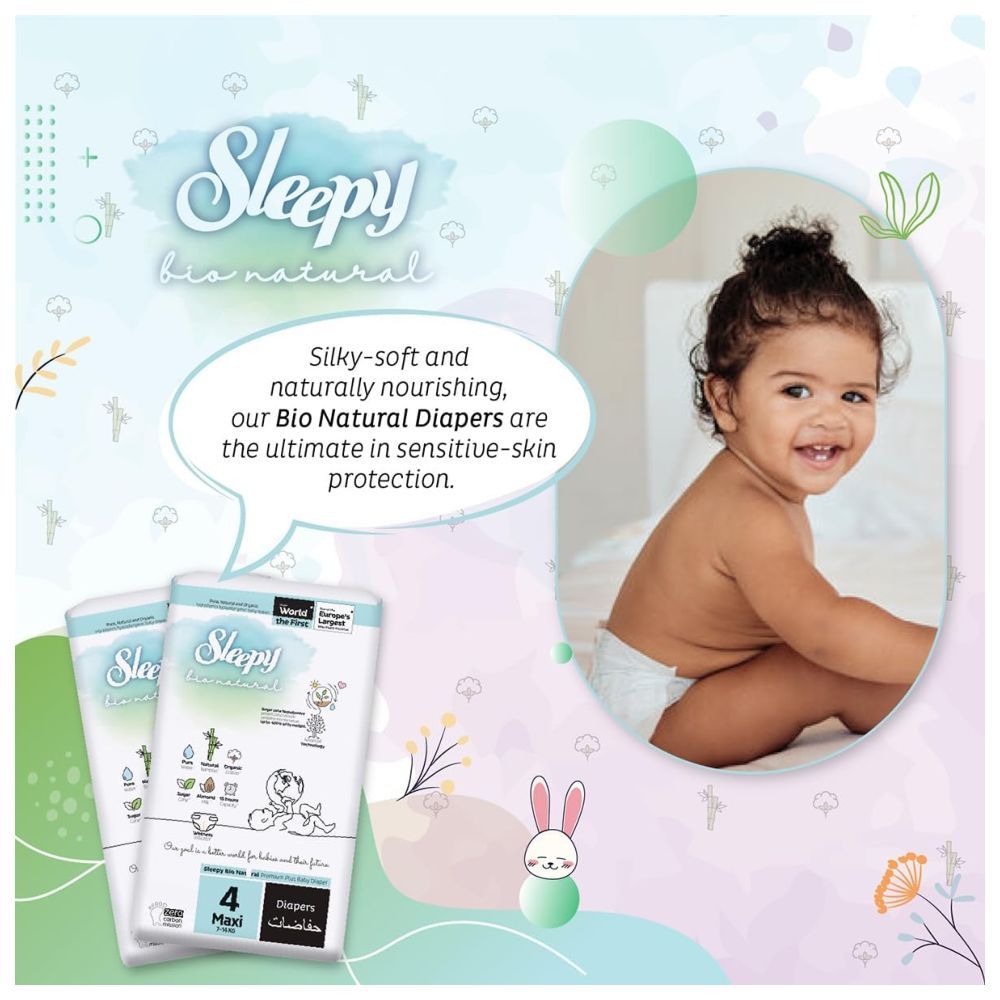 Sleepy - Bio Natural Premium Diapers - Size 4 - 7-14 Kg - 192 Count