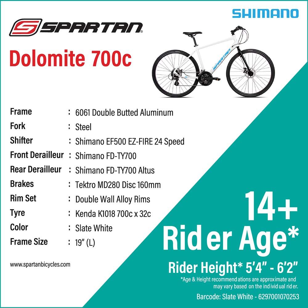 Spartan - 700C Dolomite Fitness Road Bike L - Slate White