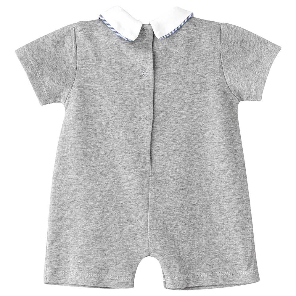 Tiny Hug - Boys Soft And Comfortable Cotton Romper - Grey