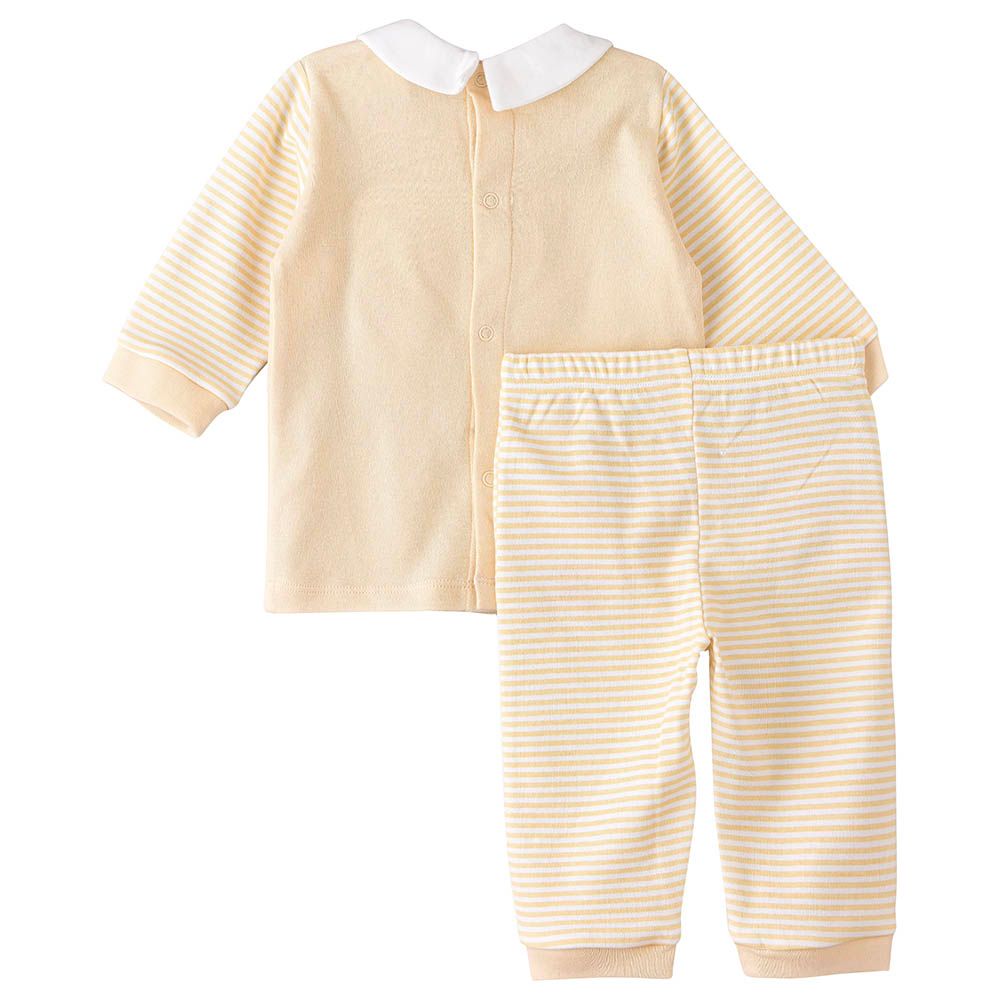 Tiny Hug - 2pc-Set - Long Sleeve Cotton Pajama Suit - Yellow