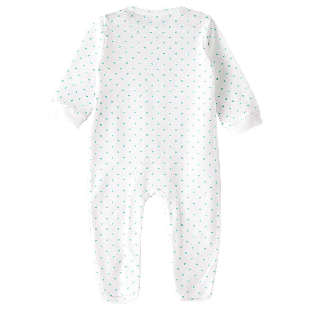 Tiny Hug - Girls Soft And Comfortable Cotton Sleepsuit - White