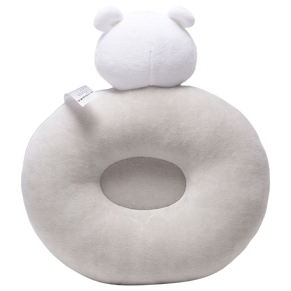 Tiny Hug - Newborn Soft And Breathable Baby Bear Flat Pillow - Grey