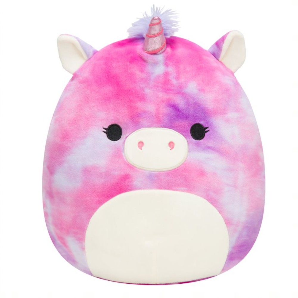 Squishmallows - Lola Tie-Dye Unicorn Plush Toy - Purple/Pink - 12-Inch