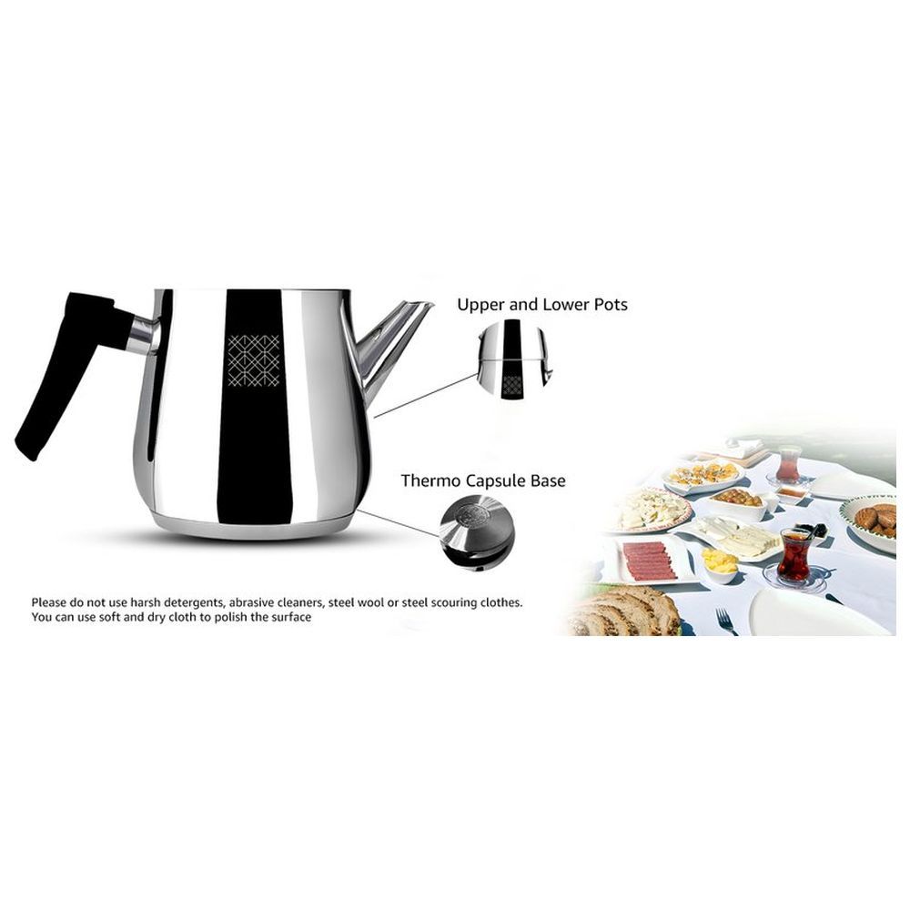 Serenk - Definition Stainless Steel Tea Pot Set - Black