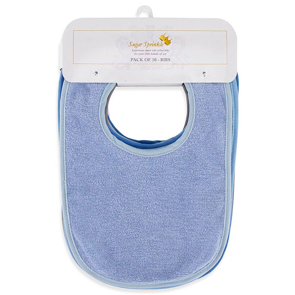 Sugar Sprinkle - Luxe Cotton Bibs - Pack Of 10 - Blue