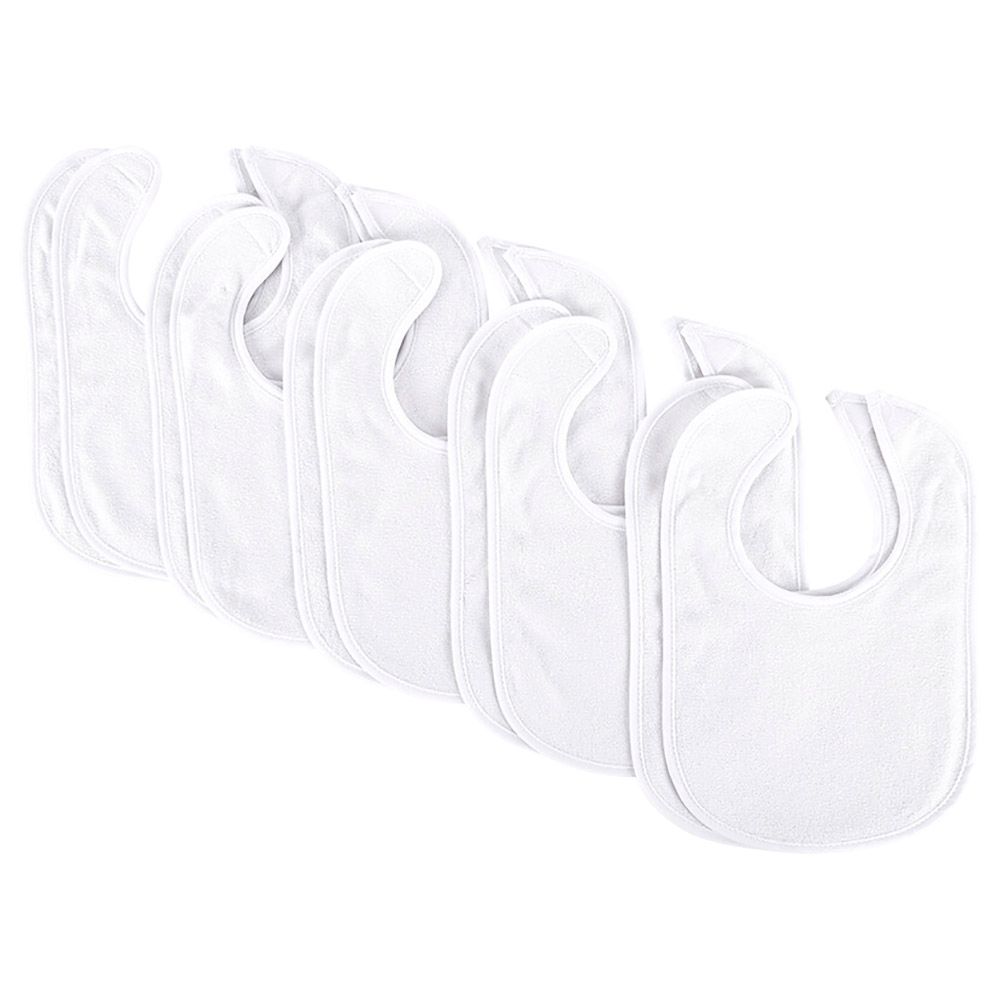 Sugar Sprinkle - Luxe Cotton Bibs - Pack Of 10 - White