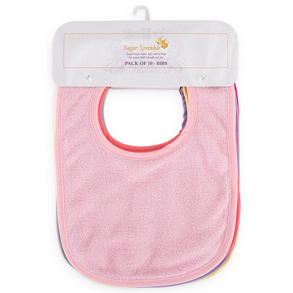 Sugar Sprinkle - Luxe Cotton Bibs - Pack Of 10 - Pink Pastel