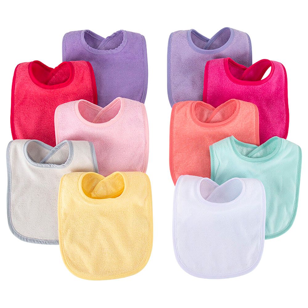 Sugar Sprinkle - Luxe Cotton Bibs - Pack Of 10 - Pink Pastel