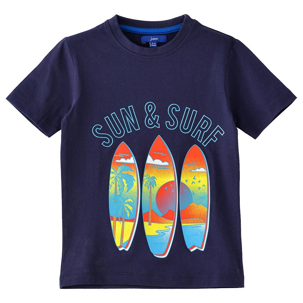 Jam - Boy's Spring And Summer Cotton Short-Sleeve Tees - Navy Blue