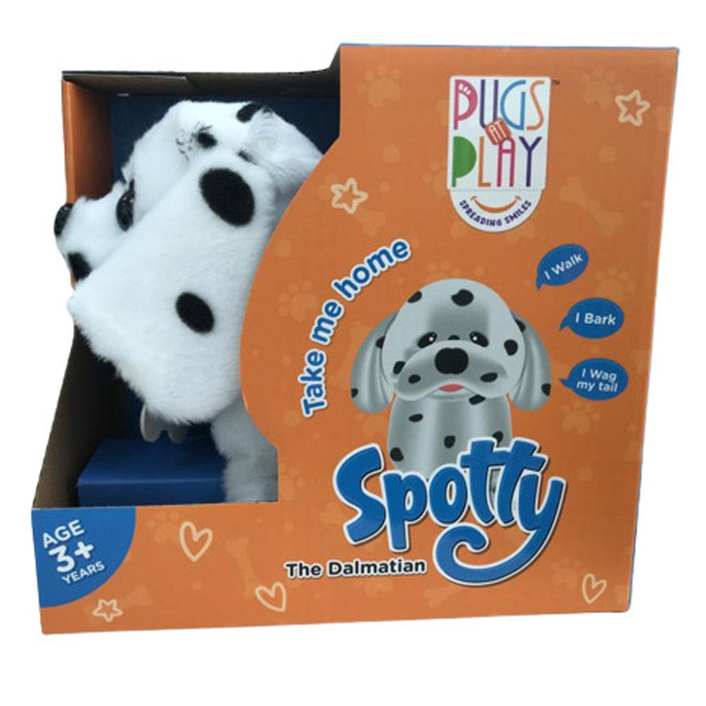 Pugs At Play - Battery Operated Walking Pet Spotty - 6.5-Inch