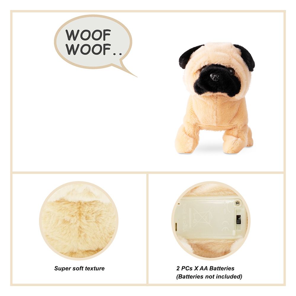 Pugs At Play - Battery Operated Walking Pet Pug - 6.5-Inch