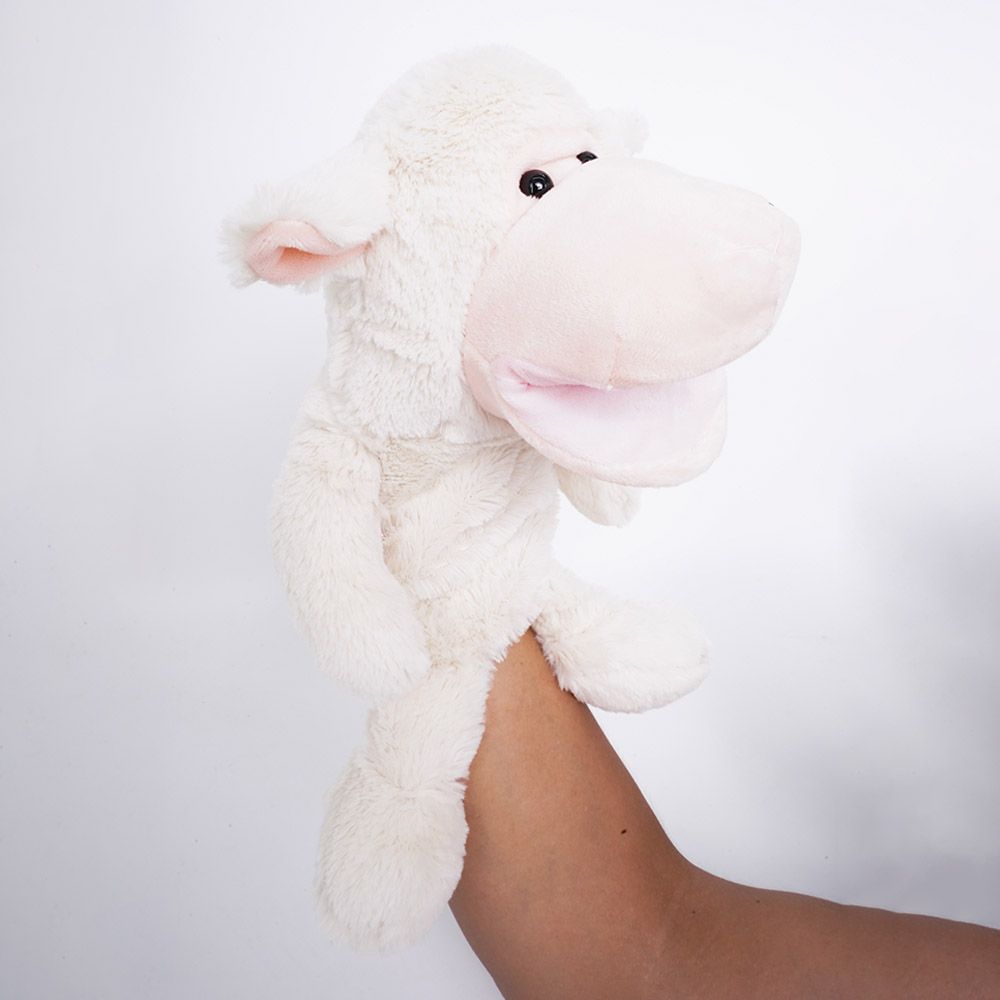 Pugs At Play - Battery Operated Puppet Lamb - White - 12-Inch