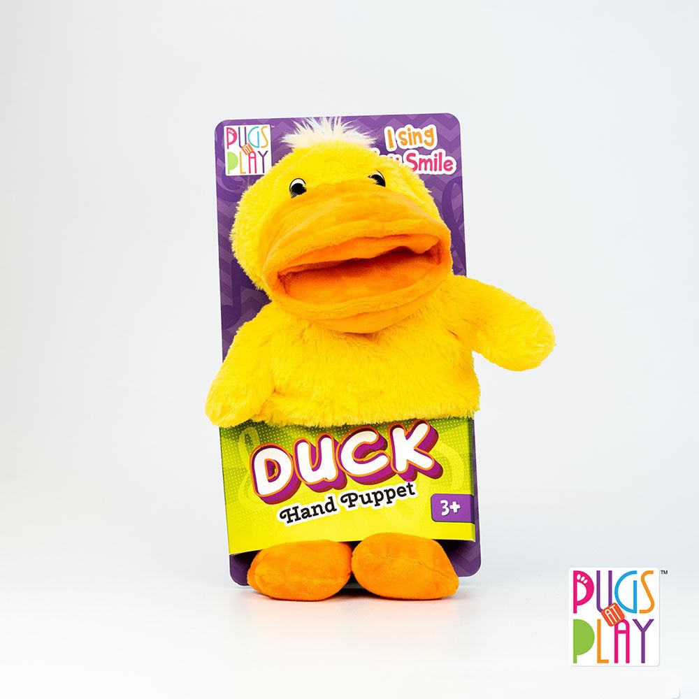 Pugs at Play - Battery Operated Puppet Duck - Yellow - 12-Inch