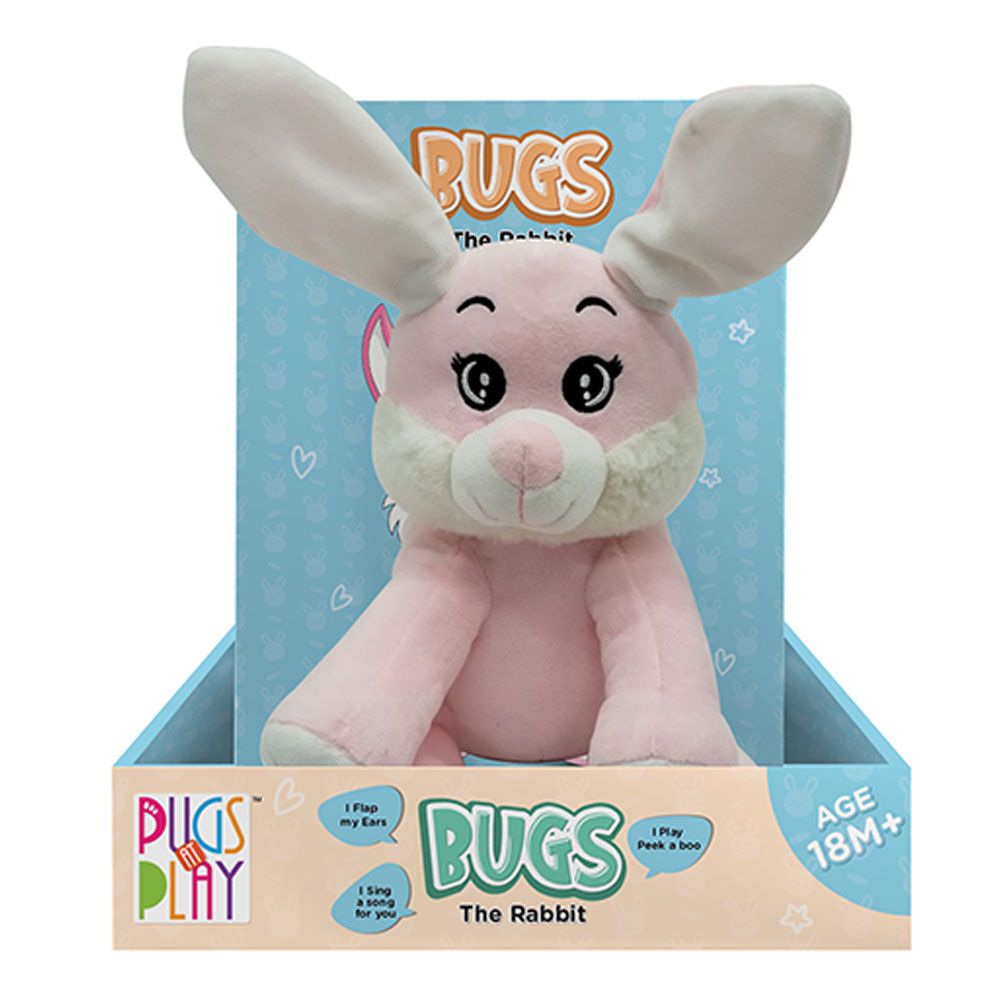 Pugs At Play - Battery Operated Peek A Boo Bugs - Pink - 10-Inch