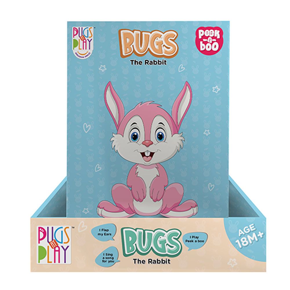 Pugs At Play - Battery Operated Peek A Boo Bugs - Pink - 10-Inch