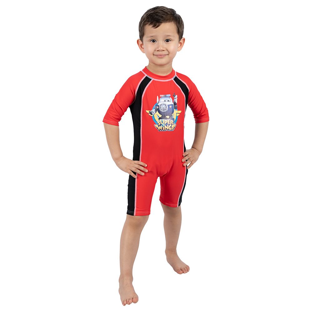 D' Daniela - Super Wings Boys Kids Swim Suit - Red