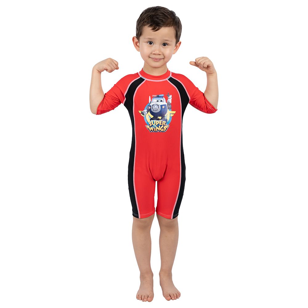 D' Daniela - Super Wings Boys Kids Swim Suit - Red