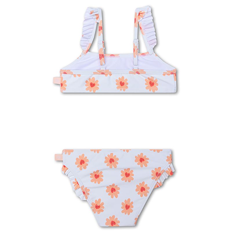 Swim Essentials - 2Pc-Set - Flower Hearts All Over Girls Bikini - White