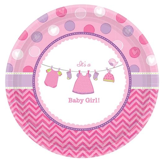 Shower With Love Girl Plates