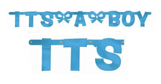 Baby Shower Boy Foil Letter Banner