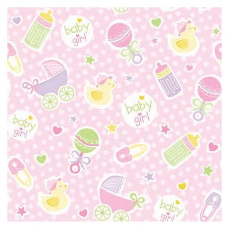 Baby Girl Pink Jumbo Gift Wrap