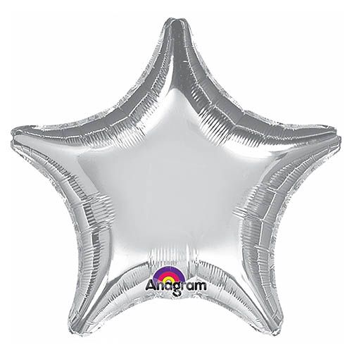 Metallic Silver Star Foil Balloon 19in