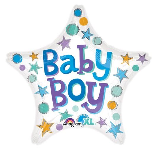 Baby Boy Star Foil Balloon