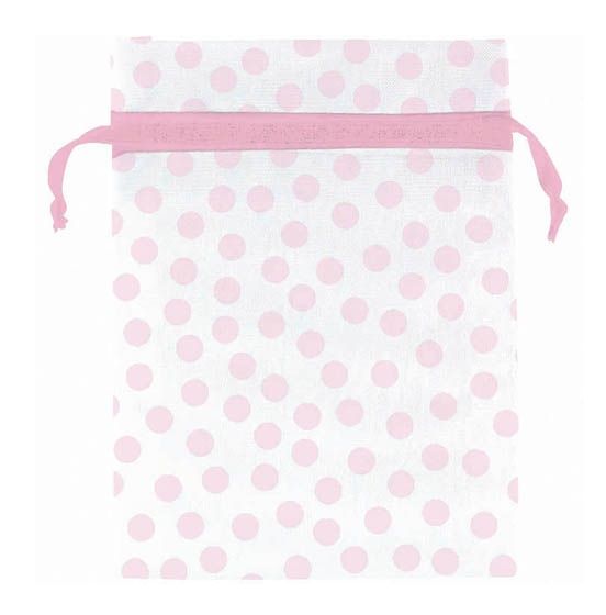 Pink Dots Organza Bags