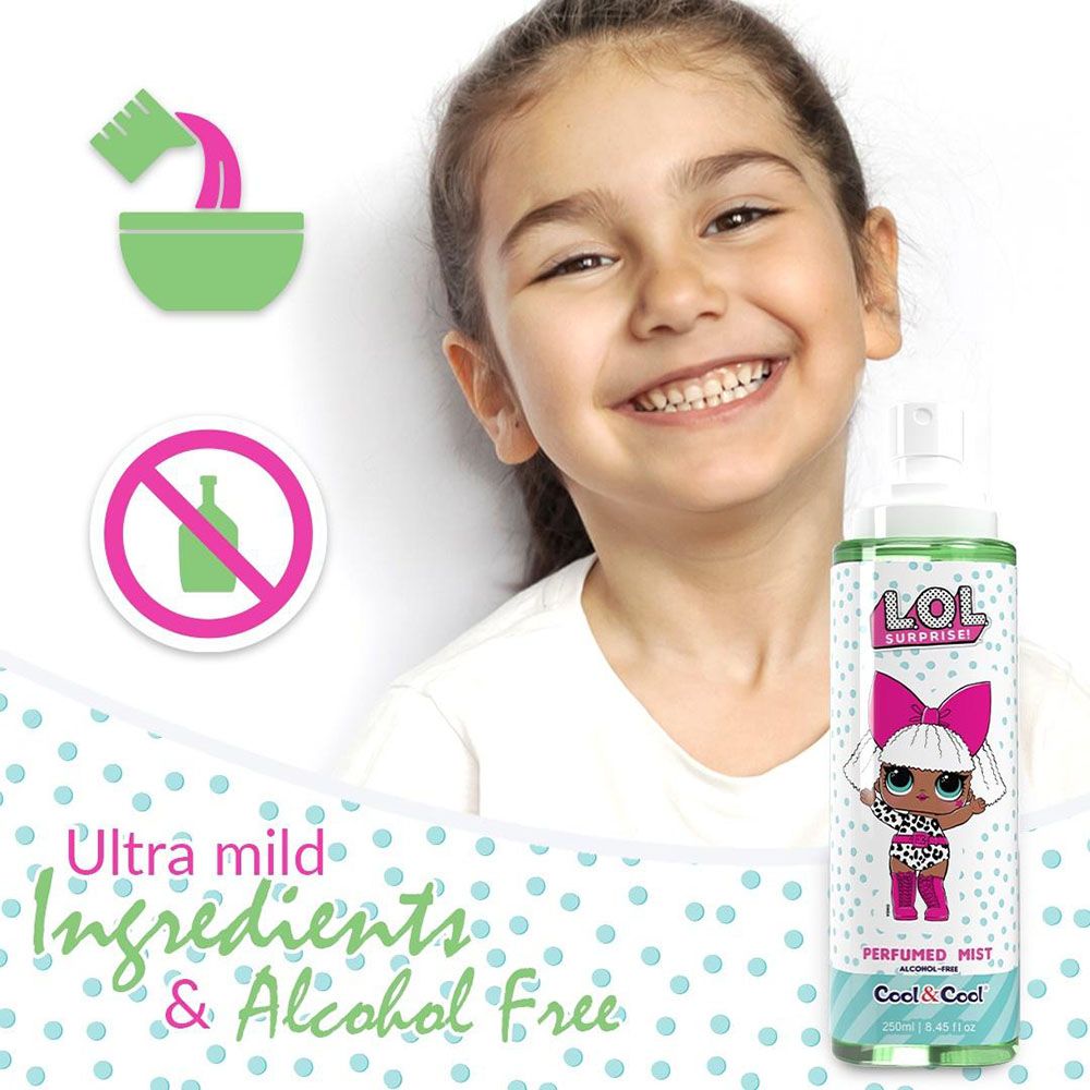 Cool & Cool - LOL Surprise Diva Alcohol Free Kids Perfumed Mist - 250ml