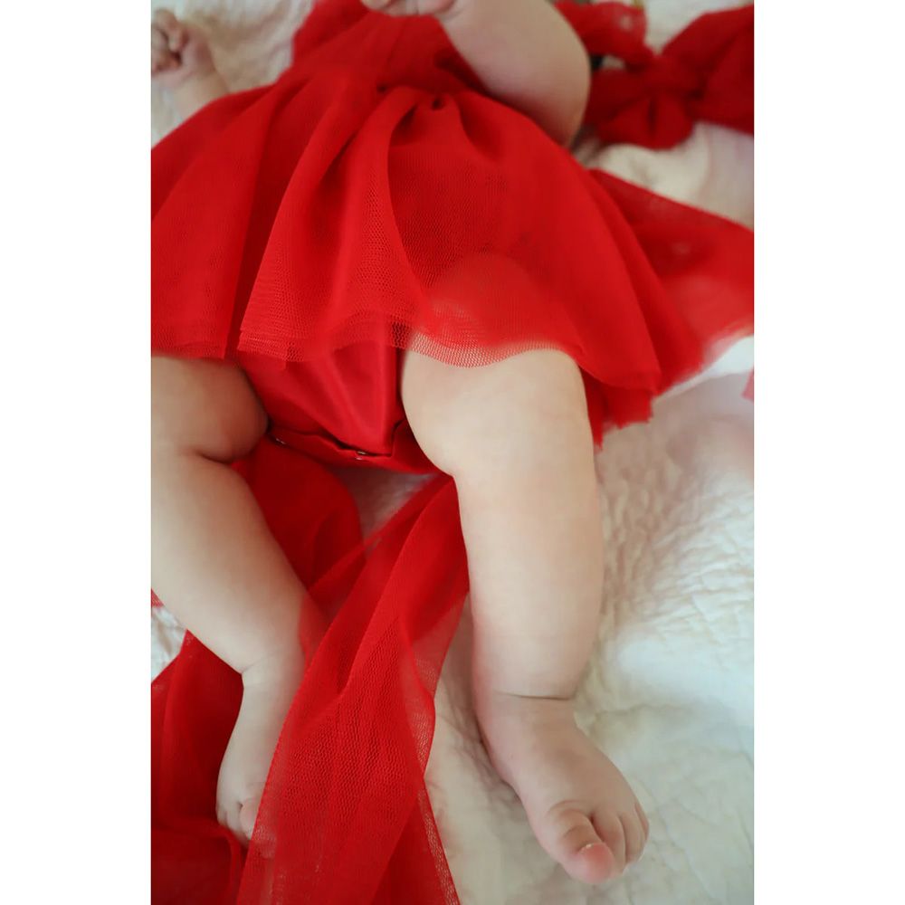 Maxims - Christmas Princess Tuelle Dress/Onesie - Red