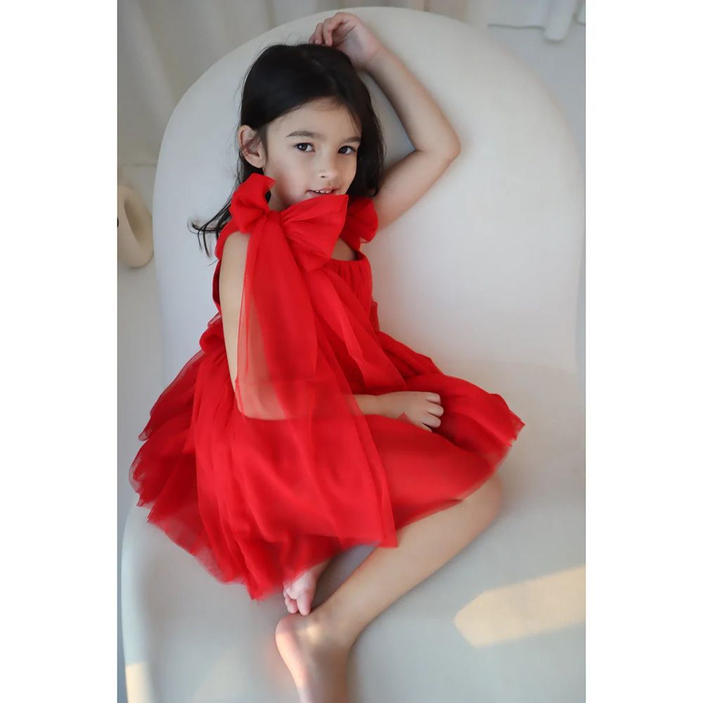 Maxims - Christmas Princess Tuelle Dress/Onesie - Red