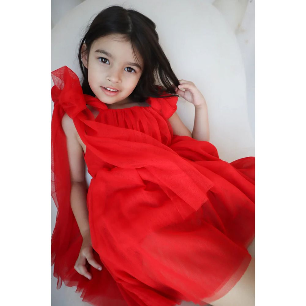 Maxims - Christmas Princess Tuelle Dress/Onesie - Red