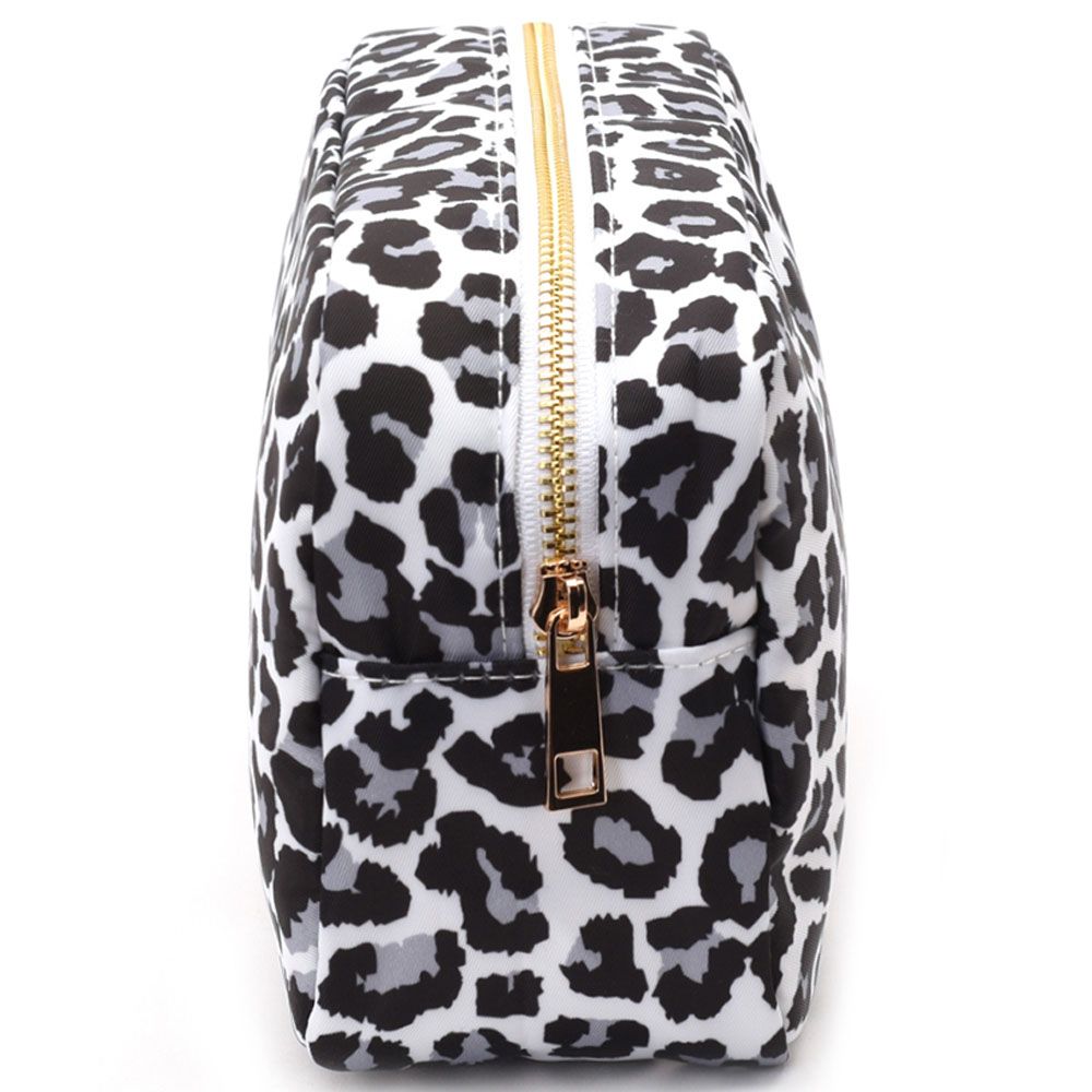 The Happy Tribe - Personalized Medium Leopard Print Pouch - Black/White