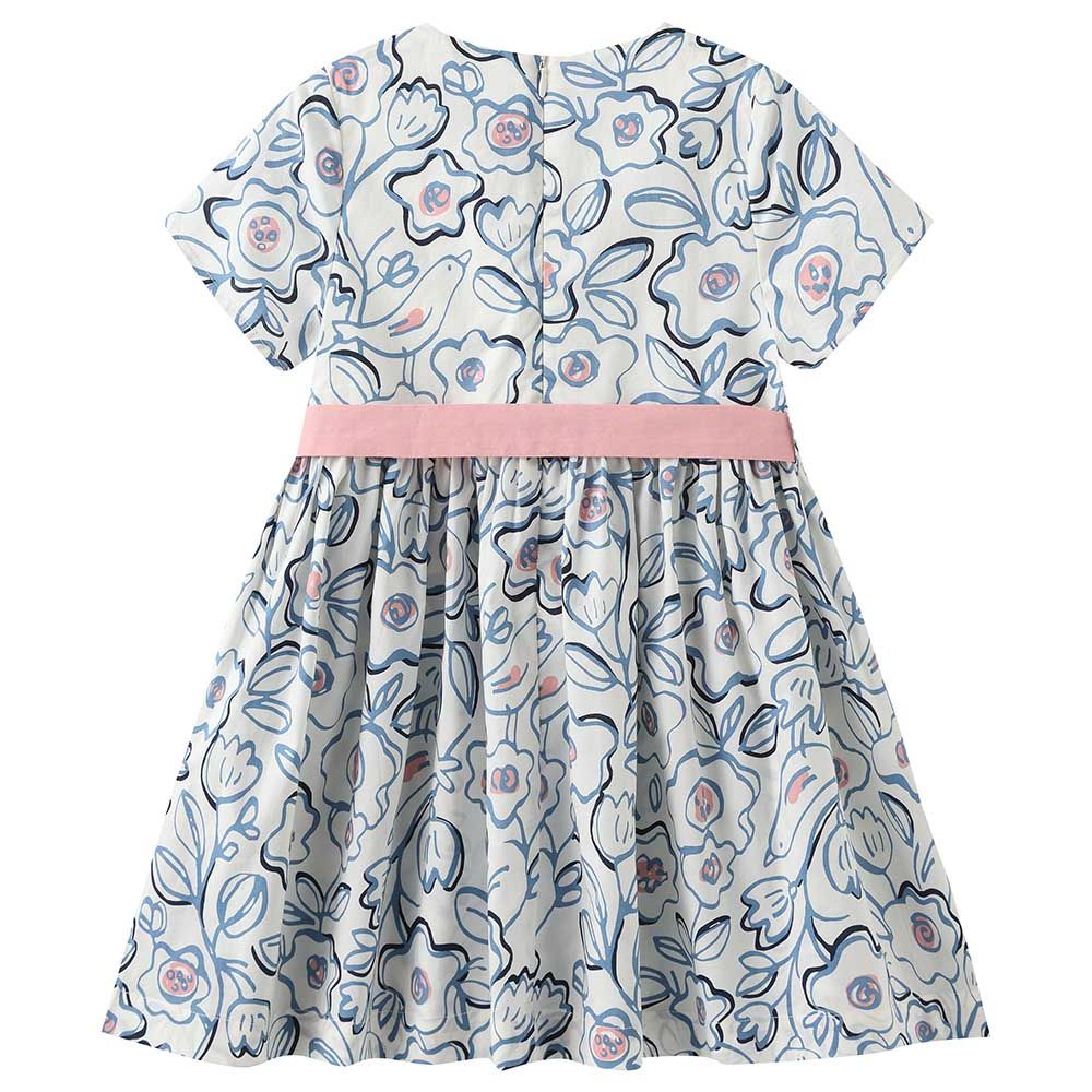 Petit Bateau - Girl's Floral-Print Sweet Cotton Dress - Charme