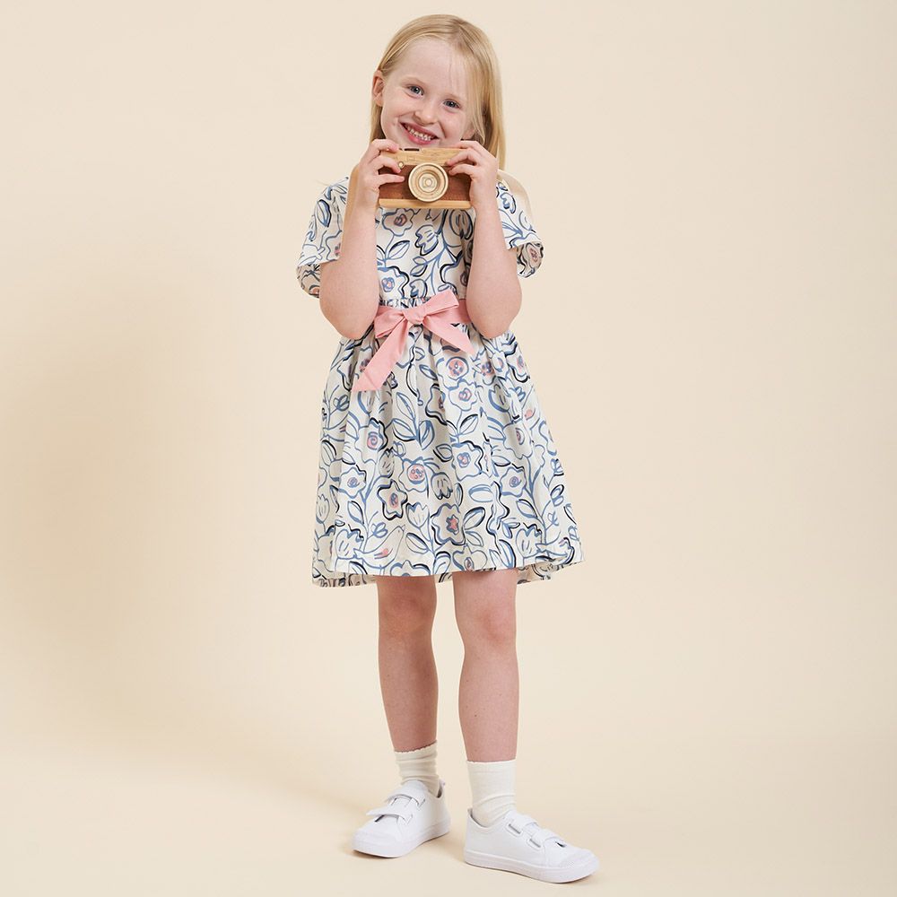 Petit Bateau - Girl's Floral-Print Sweet Cotton Dress - Charme