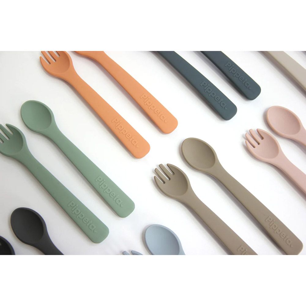 Pippeta - Silicone Spoon & Fork - Ash Rose