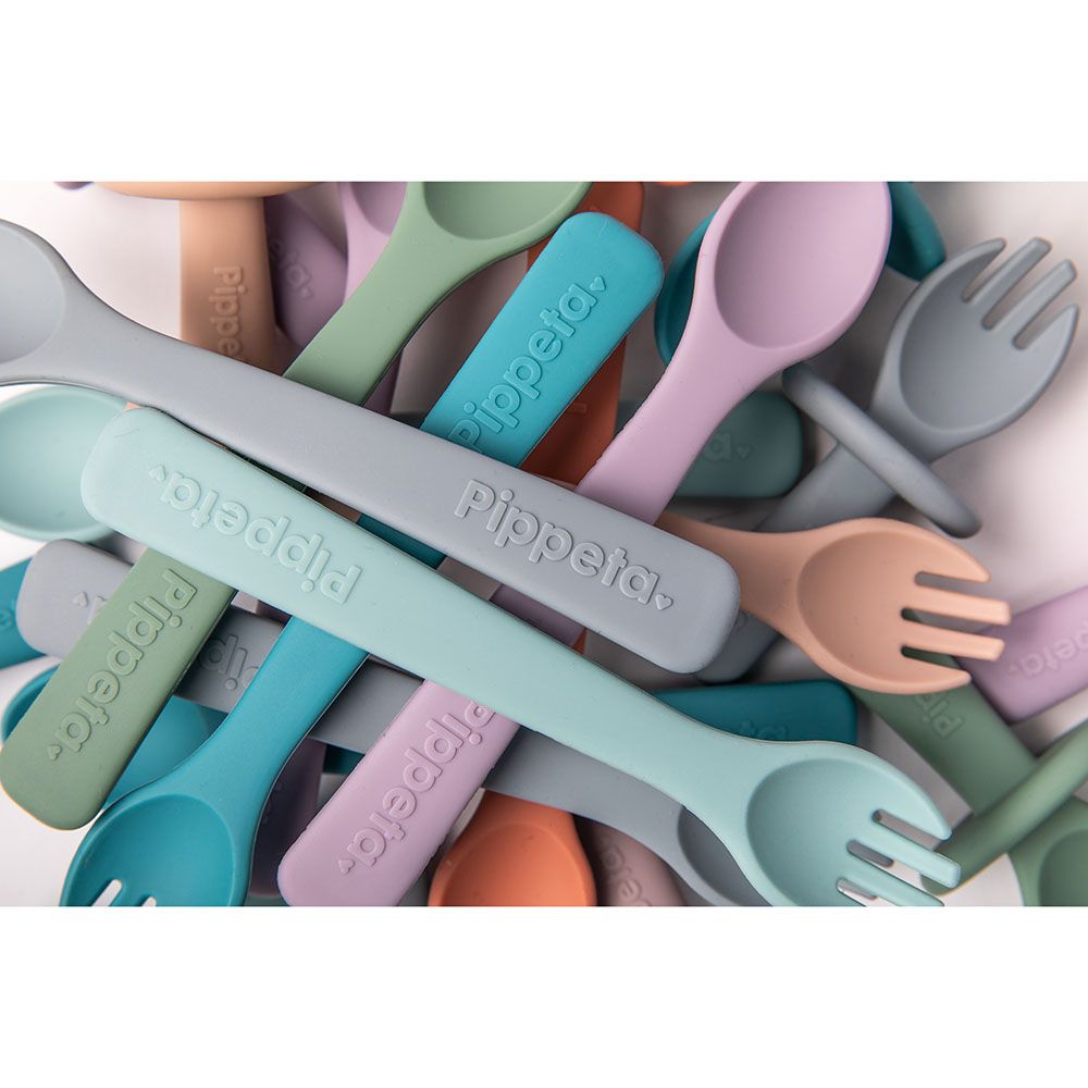 Pippeta - Silicone Spoon & Fork - Ash Rose