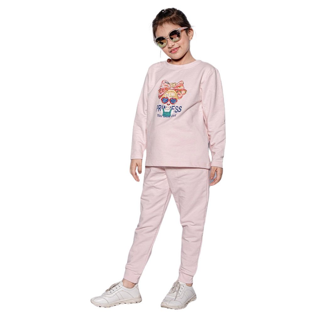 Prokids - 2pc-Set - Cozy Sweatshirt And Joggers - Light Baby Pink