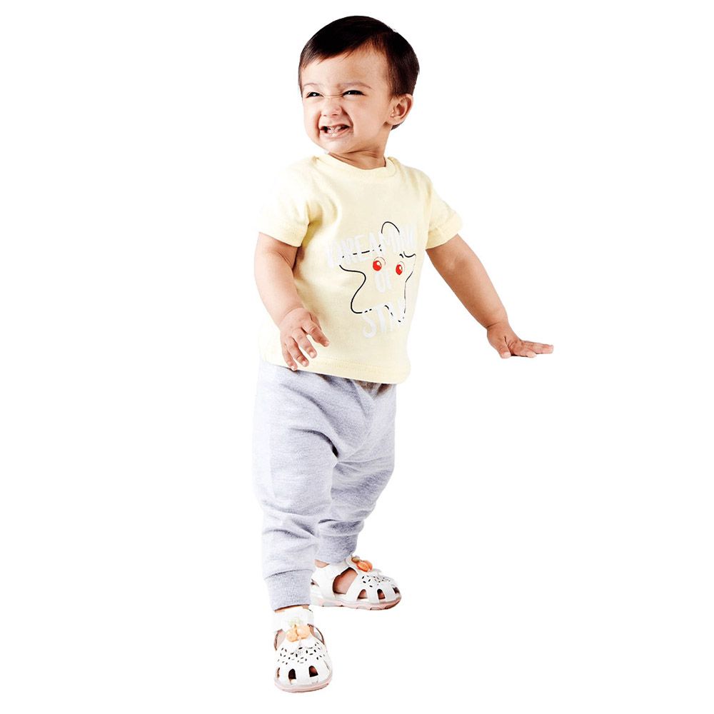 Prokids - 2pc-Set - Baby Tee And Trousers - Yellow