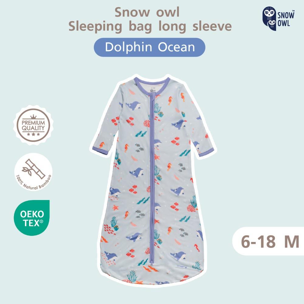 Snow Owl - Long Sleeve Sleeping Bag - Dolphin Ocean