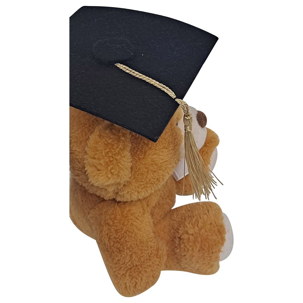 Fay Lawson - Teddy Bear With Hat And Diploma - Golden Brown - 15 cm