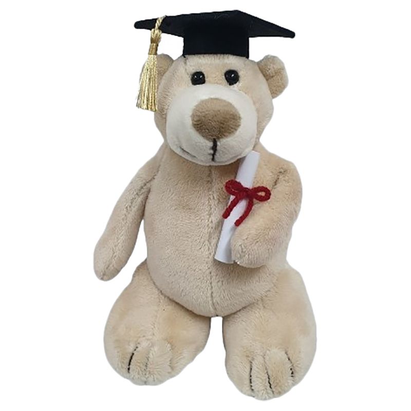 Fay Lawson - Mascot Bear With Graduation Hat And Diploma - Brown - 18 cm