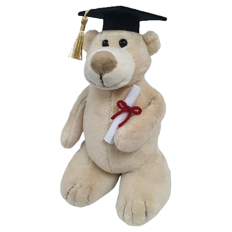 Fay Lawson - Mascot Bear With Graduation Hat And Diploma - Brown - 18 cm