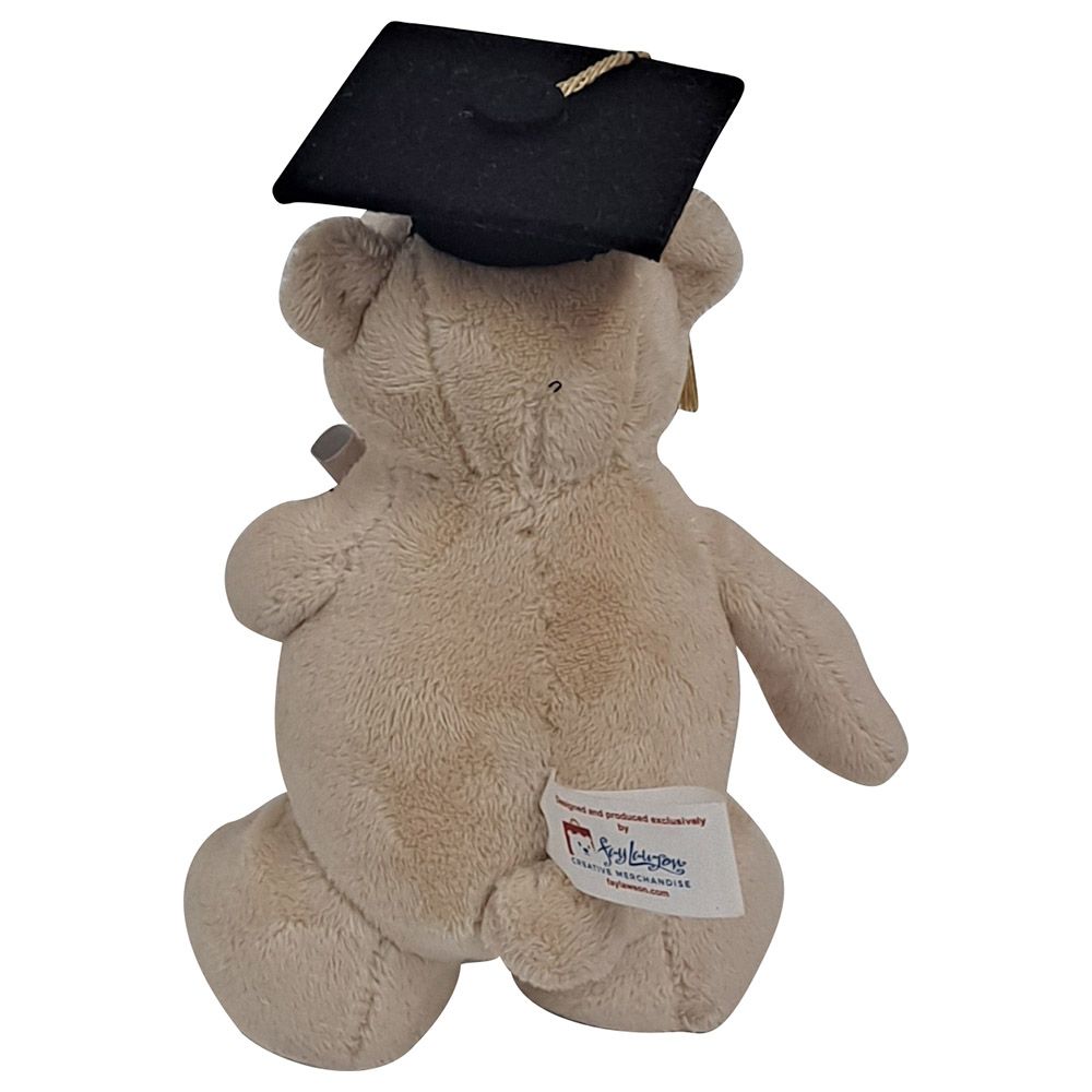 Fay Lawson - Mascot Bear With Graduation Hat And Diploma - Brown - 18 cm