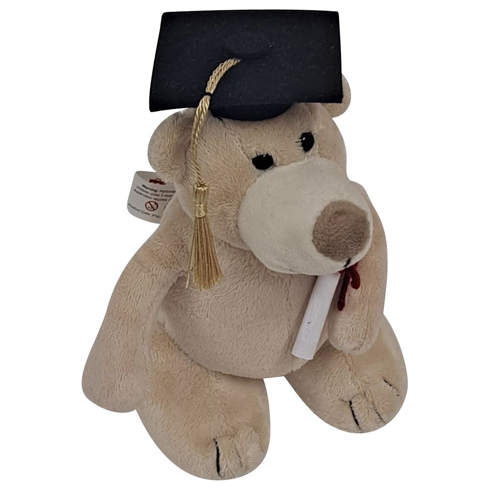 Fay Lawson - Mascot Bear With Graduation Hat And Diploma - Brown - 18 cm