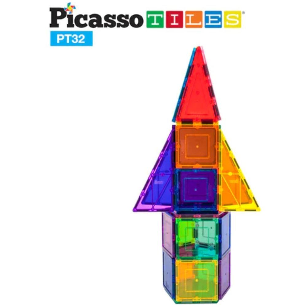 Picasso Tiles - Magnetic Rocket Booster - 32 Pcs