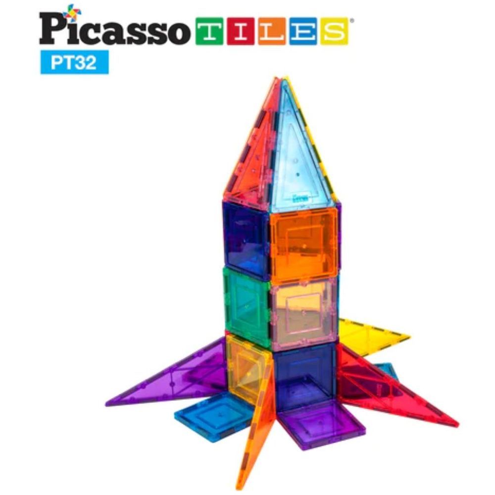 Picasso Tiles - Magnetic Rocket Booster - 32 Pcs